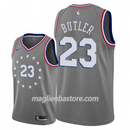 Maglia NBA Philadelphia 76ers Jimmy Butler 23 2018-19 Nike City Edition Grigio Swingman - Uomo